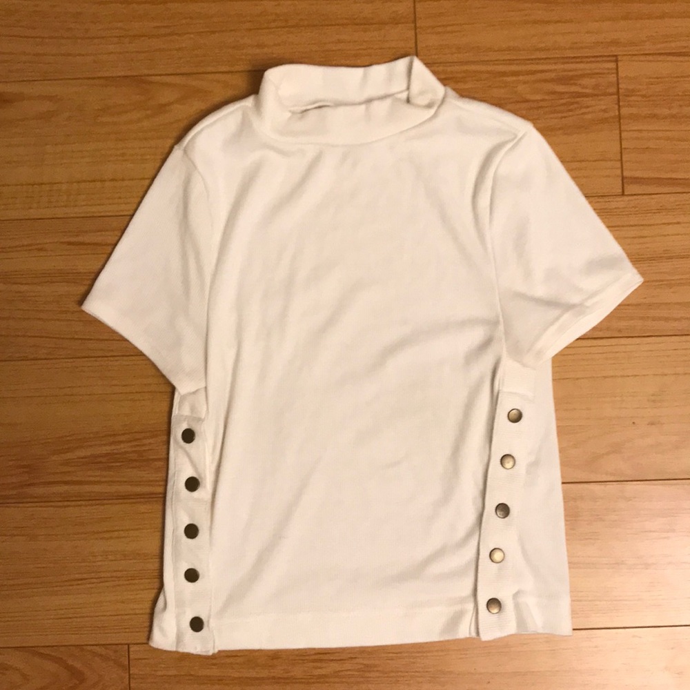 White tight mock turtleneck from Freepeople